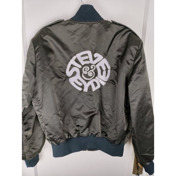 VTG Encore Performance Satin Embroidered Bomber Jacket Los Angeles USA Size MED